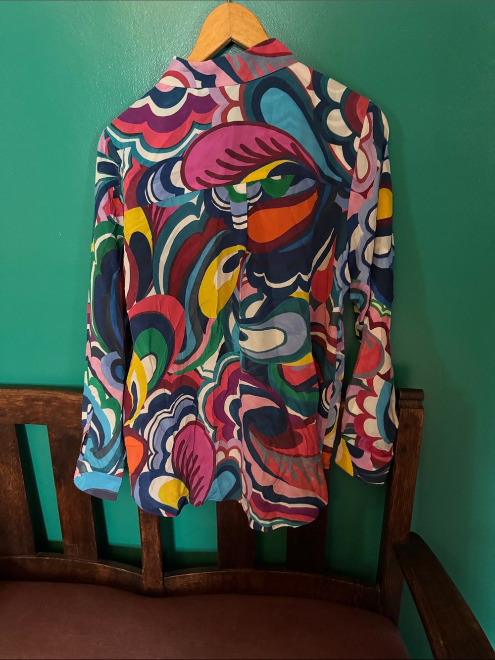 🌸⭐️🦋💚🫐Boden Bold Multicolor Abstract Print Blouse - Picture 10 of 10
